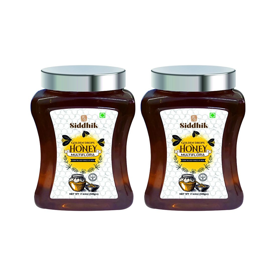 Siddhik Pure Honey Purity No added Sugar 500 gms Pack of 2