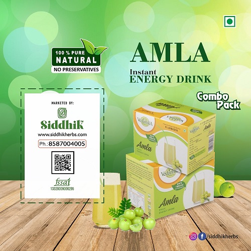Amla Instant Energy Drink Pure Natural 250gm Pack of 2 Marketed by Siddhik Herbs